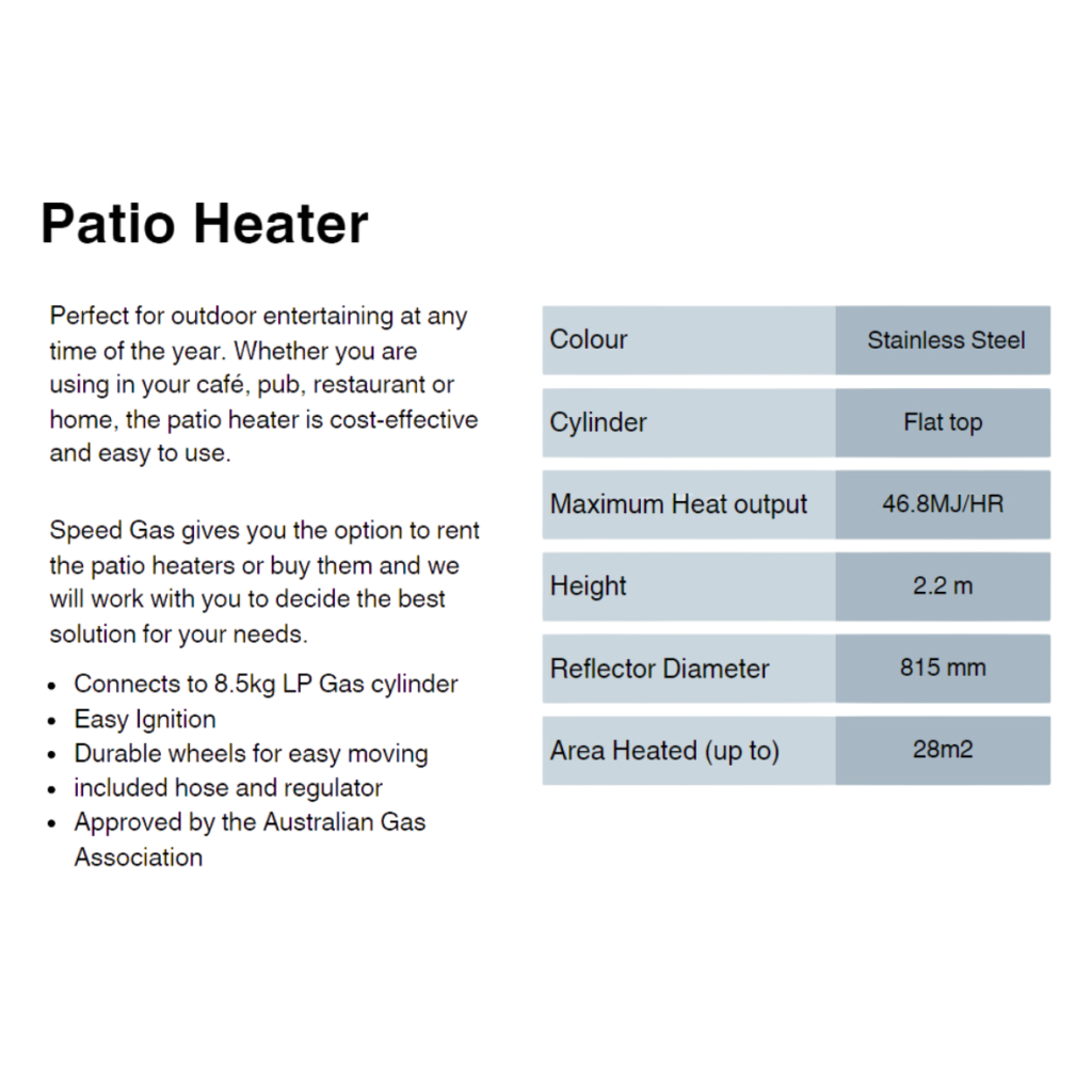 Patio Heater information 