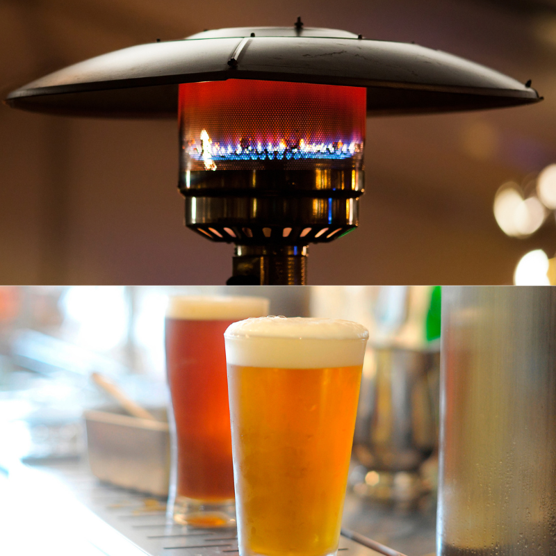 Outdoor heater and Beer gas for Taps